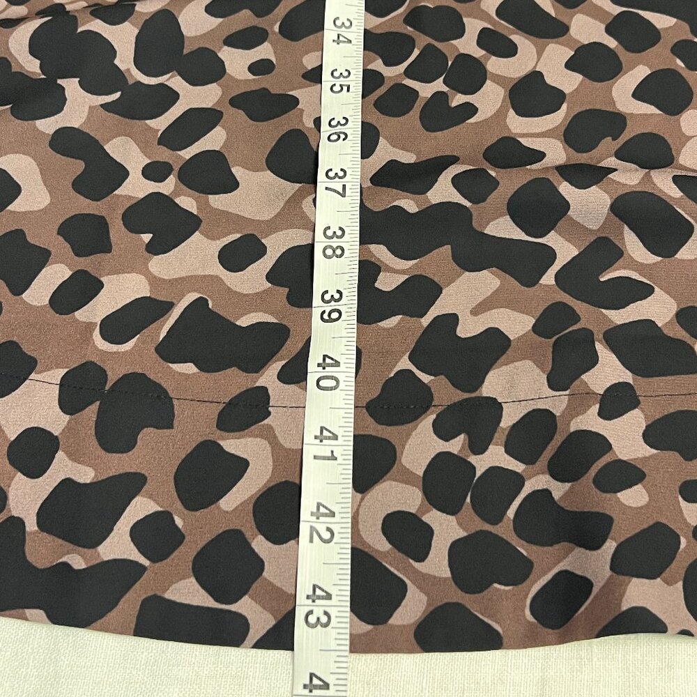 Black Label by Chico's Animal Print Tie Neck Midi Dress M Zrbra Cheetah Mixed - Picture 11 of 13